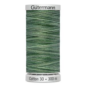 Gutermann Sulky Cotton 30, #4086 VARIEGATED GREEN LIGHT DARK, 300m Embroidery, Quilting Thread