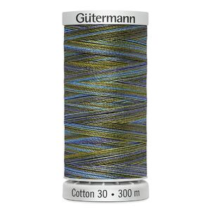 Gutermann Cotton 30 #4088 VARIEGATED GREEN BLUE GREY 300m Embroidery &amp; Quilting Thread
