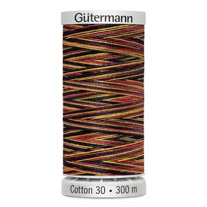 Gutermann Cotton 30 #4117 VARIEGATED GOLD RED MIX 300m Embroidery &amp; Quilting Thread