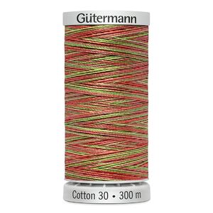 Gutermann Cotton 30 #4122 VARIEGATED PINK GREEN MIX 300m Embroidery &amp; Quilting Thread