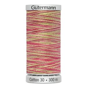 Gutermann Cotton 30 #4127 VARIEGATED PINK YELLOW MIX 300m Embroidery &amp; Quilting Thread