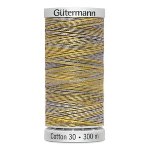 Gutermann Cotton 30 #4129 VARIEGATED YELLOW GREY MIX 300m Embroidery &amp; Quilting Thread