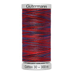 Gutermann Cotton 30 #4132 VARIEGATED PURPLE RED MIX 300m Embroidery &amp; Quilting Thread