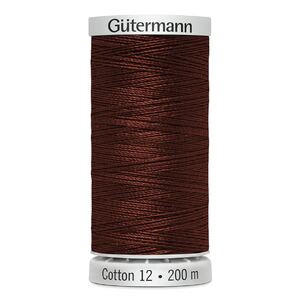 Gutermann Cotton 12 #1058 DARK ROSEWOOD BROWN 200m Embroidery &amp; Quilting Thread