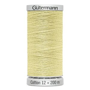 Gutermann Cotton 12 #1061 LIGHT YELLOW 200m Spool Embroidery &amp; Quilting Thread