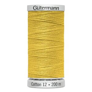 Gutermann Cotton 12 #1124 DARK LEMON 200m Spool Embroidery &amp; Quilting Thread