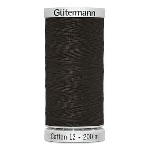 Gutermann Cotton 12 #1131 BLACK BROWN 200m Embroidery &amp; Quilting Thread