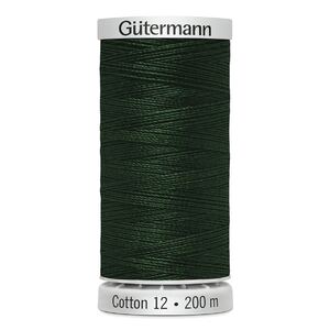 Gutermann Cotton 12 #1174 DARK PINE GREEN 200m Spool Embroidery &amp; Quilting Thread