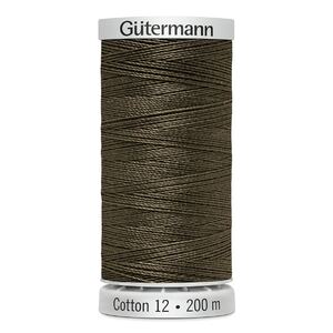 Gutermann Cotton 12 #1180 VERY DARK BEIGE BROWN 200m Embroidery &amp; Quilting Thread