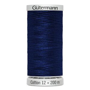 Gutermann Cotton 12 #1199 DARK ROYAL BLUE 200m Embroidery &amp; Quilting Thread