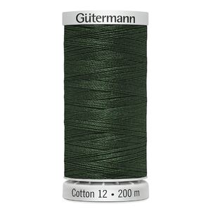 Gutermann Cotton 12 #1232 HUNTER GREEN 200m Spool Embroidery &amp; Quilting Thread