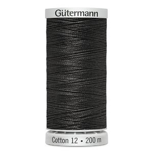 Gutermann Cotton 12 #1234 DARK GREY 200m Spool Embroidery &amp; Quilting Thread