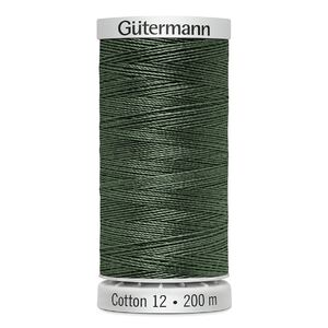 Gutermann Cotton 12 #1287 GREYISH GREEN 200m Spool Embroidery &amp; Quilting Thread