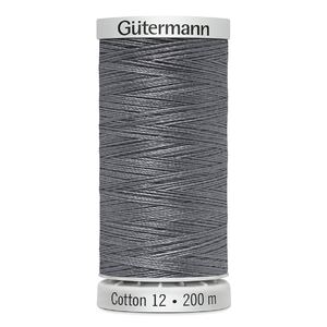 Gutermann Cotton 12 #1295 DARK STEEL GREY 200m Embroidery &amp; Quilting Thread