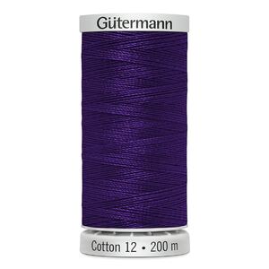 Gutermann Cotton 12 #1299 DARK LAVENDER PURPLE 200m Spool Embroidery &amp; Quilting Thread