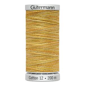 Gutermann Cotton 12 #4002 VARIEGATED YELLOW 200m Spool Embroidery &amp; Quilting Thread
