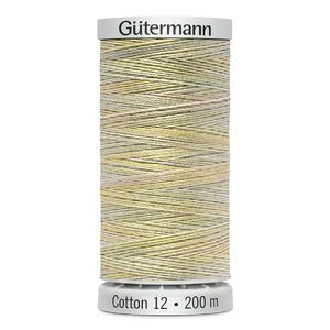 Gutermann Cotton 12 #4012 VARIEGATED PALE YELLOW 200m Spool Embroidery &amp; Quilting Thread
