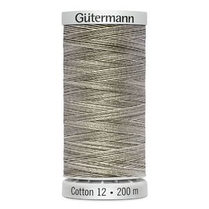 Gutermann Cotton 12, #4027 VARIEGATED GREY, 200m Spool Embroidery Thread
