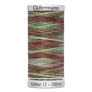 Gutermann Cotton 12, #4104 VARIEGATED MULTI, 200m Spool Embroidery Thread