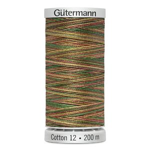 Gutermann Cotton 12, #4107 VARIEGATED MULTI, 200m Spool Embroidery Thread