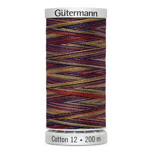 Gutermann Cotton 12 #4108 VARIEGATED MULTI 200m Spool Embroidery &amp; Quilting Thread