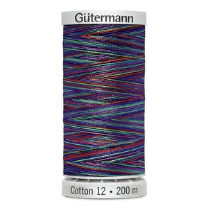 Gutermann Cotton 12 #4109 VARIEGATED MULTI 200m Spool Embroidery &amp; Quilting Thread