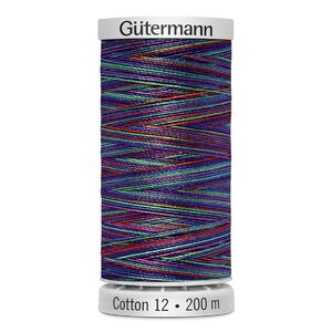 Gutermann Cotton 12, #4109 VARIEGATED MULTI, 200m Spool Embroidery Thread