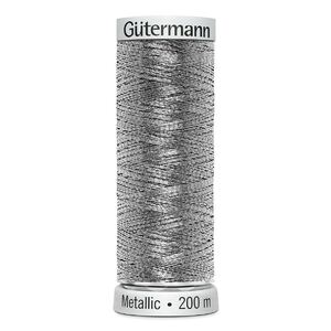 Gutermann Metallic Machine Embroidery Thread, 200m, Colour 7009 SILVER