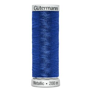 Gutermann Metallic #7016 BLUE, 200m Machine Embroidery Thread