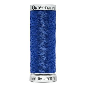 Gutermann Metallic #7016 BLUE, 200m Machine Embroidery Thread