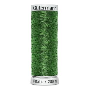 Gutermann Metallic #7018 GREEN, 200m Machine Embroidery Thread