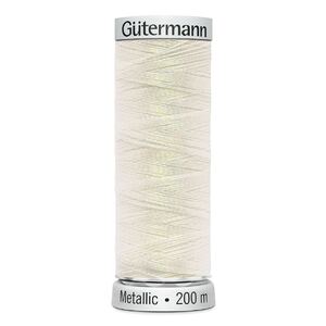 Gutermann Metallic #7021, WHITE 200m Machine Embroidery Thread
