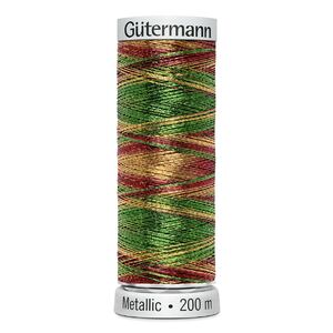 Gutermann Metallic Machine Embroidery Thread, 200m, Colour 7027 DARK MULTI