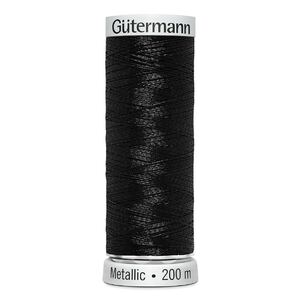 Gutermann Metallic #7051 BLACK 200m Machine Embroidery Thread