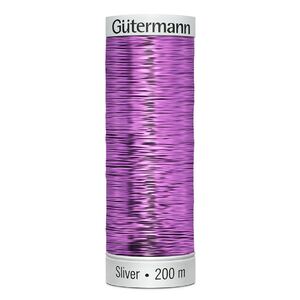 Gutermann Metallic Sliver Thread, Colour 8012 FUCHSIA, 200 Metre Spool (220yds)