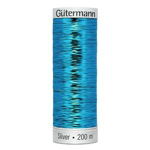 Gutermann Metallic Sliver Thread, #8017 LIGHT BLUE, 200 Metre Spool (220yds)