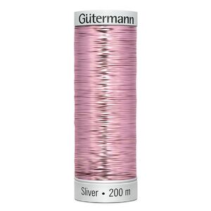 Gutermann Metallic Sliver Thread, Colour 8033 PINK, 200 Metre Spool (220yds)
