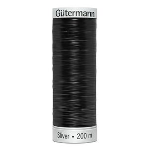 Gutermann Sulky Metallic Sliver Thread, Colour 8051 BLACK, 200 Metre Spool (220yds)