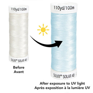 Gutermann Solar 40 #4, UV Colour Changing Machine Embroidery Thread 100m Spool