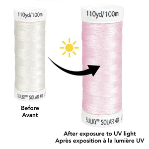 Gutermann Solar 40 #5, UV Colour Changing Machine Embroidery Thread 100m Spool