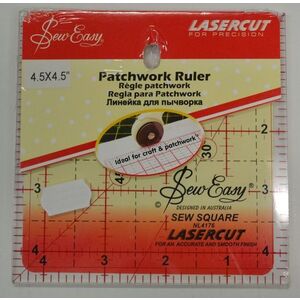 Sew Easy Patchwork Ruler 4.5" Square, Lasercut, For Crafts & Patchwork (TP)