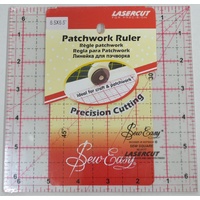 Sew Easy Quilting Patchwork Ruler 6.5&quot; Square, Lasercut For Precision