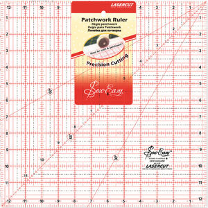 Sew Easy Quilting Patchwork Ruler 12.5&quot; Square, Lasercut For Precision