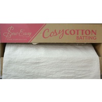 Sew Easy Cosy Cotton Batting With Scrim, 254cm (100&quot;) Wide Per Metre, Super Comfort.