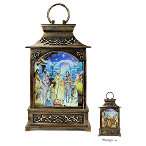 Water Lantern Nativity w/picture (Bronze), Light Up, 280 x 165 x 90mm