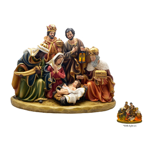 Nativity Scene All In One - 420 x 190 x 320mm Resin With Light