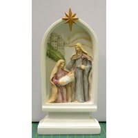 Holy Family Plaque Nativity Scene, LED Light, 165 x 80mm, Resin  LIMITED STOCK Remaining.