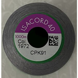 ISACORD 40 #1972 SILVERY GREY 1000m Machine Embroidery Sewing Thread