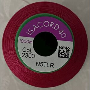 ISACORD 40 #2300 BRIGHT RUBY 1000m Machine Embroidery Sewing Thread