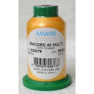 ISACORD 40 #9925 Variegated SAFFRON 1000m Machine Embroidery Sewing Thread